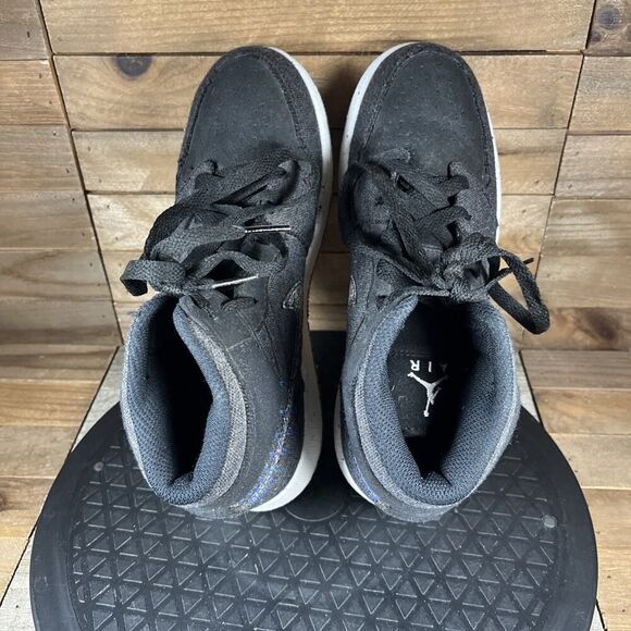 Nike Air Jordan 1 Mid SE Youth Size 5Y Black Racer Blue Lace Up Athletic Sneaker - Picture 5 of 10